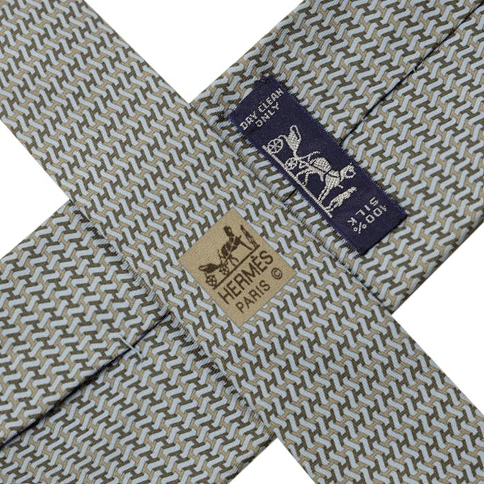 Hermes Men's Silk Tie Vintage H Geometric Pattern 7605 | Necktie Cravate