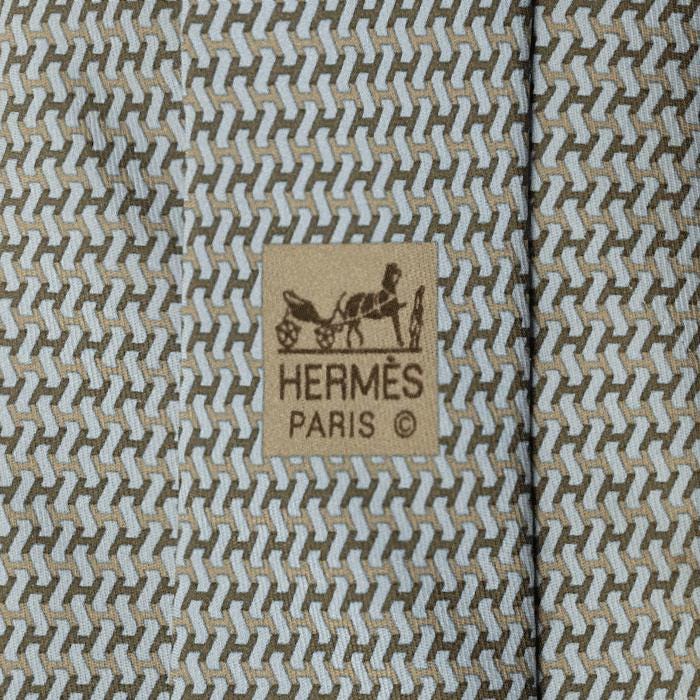 Hermes Men's Silk Tie Vintage H Geometric Pattern 7605 | Necktie Cravate