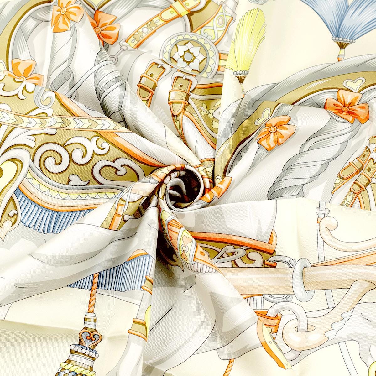 Hermes Scarf "Harnais de Coeur" by Daiske Nomura 90cm Silk | NWT