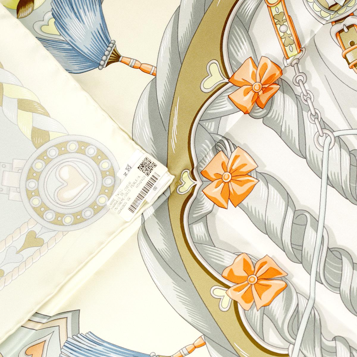 Hermes Scarf "Harnais de Coeur" by Daiske Nomura 90cm Silk | NWT