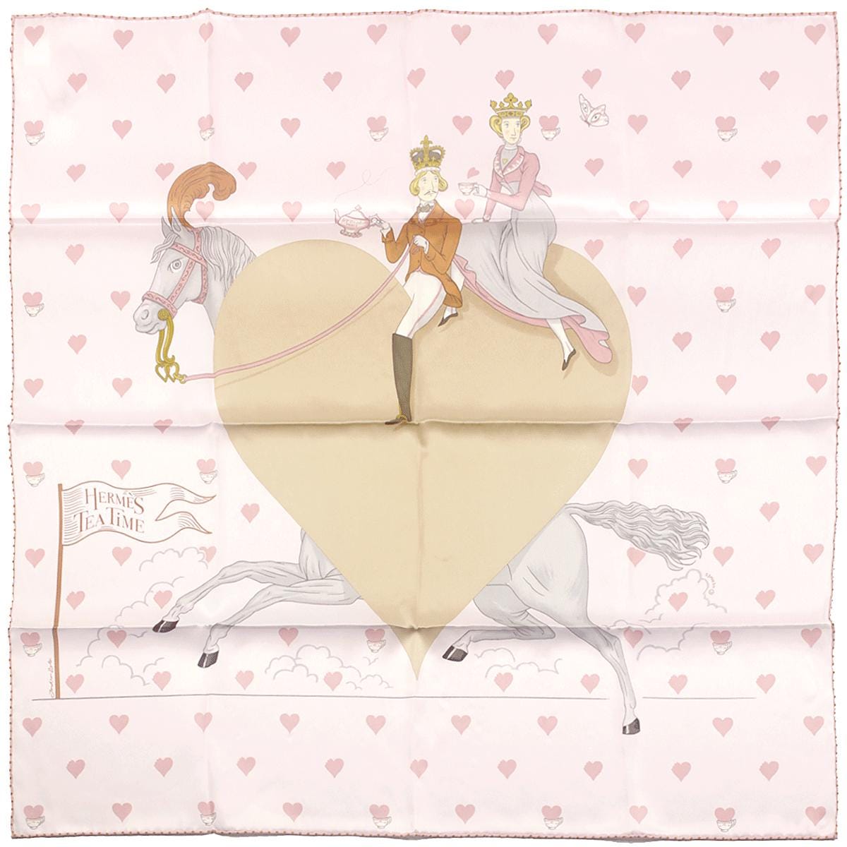 Hermes Scarf "Tea Time" by Jonathan Burton 70cm Silk | Carre Foulard