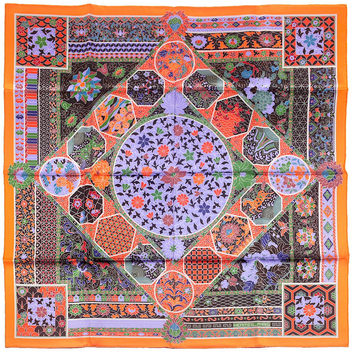 Hermes Scarf "Collections Imperiales" by Catherine Baschet 90cm Silk