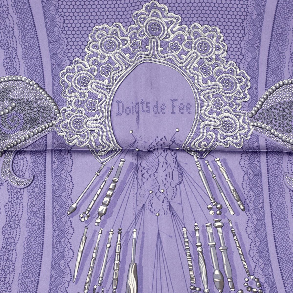 Hermes Scarf "Doigts de Fee" by Caty Latham 90cm Silk