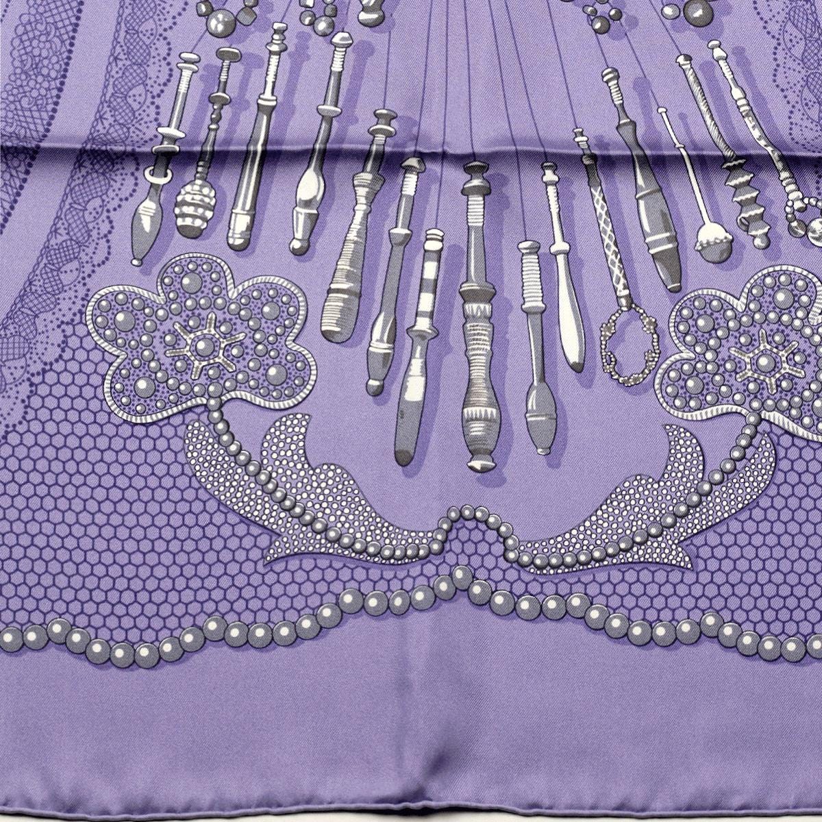 Hermes Scarf "Doigts de Fee" by Caty Latham 90cm Silk