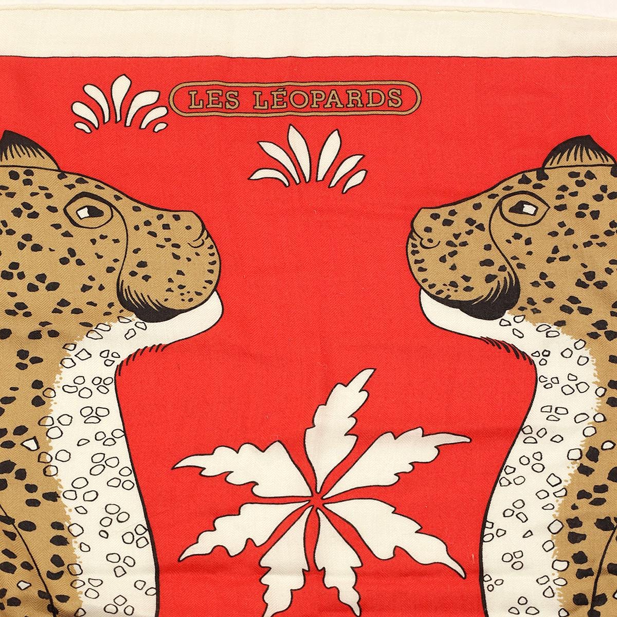 Hermes Cashmere Shawl 140cm "Les Leopards" by Christiane Vauzelles | Scarf Carre Foulard