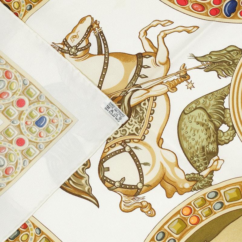 Hermes Scarf "Le Triomphe du Paladin" by Julia Abadie 90cm Silk