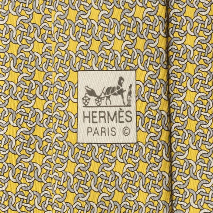 Hermes Men's Silk Tie Geometric Rings Pattern 605743 | Necktie Cravate