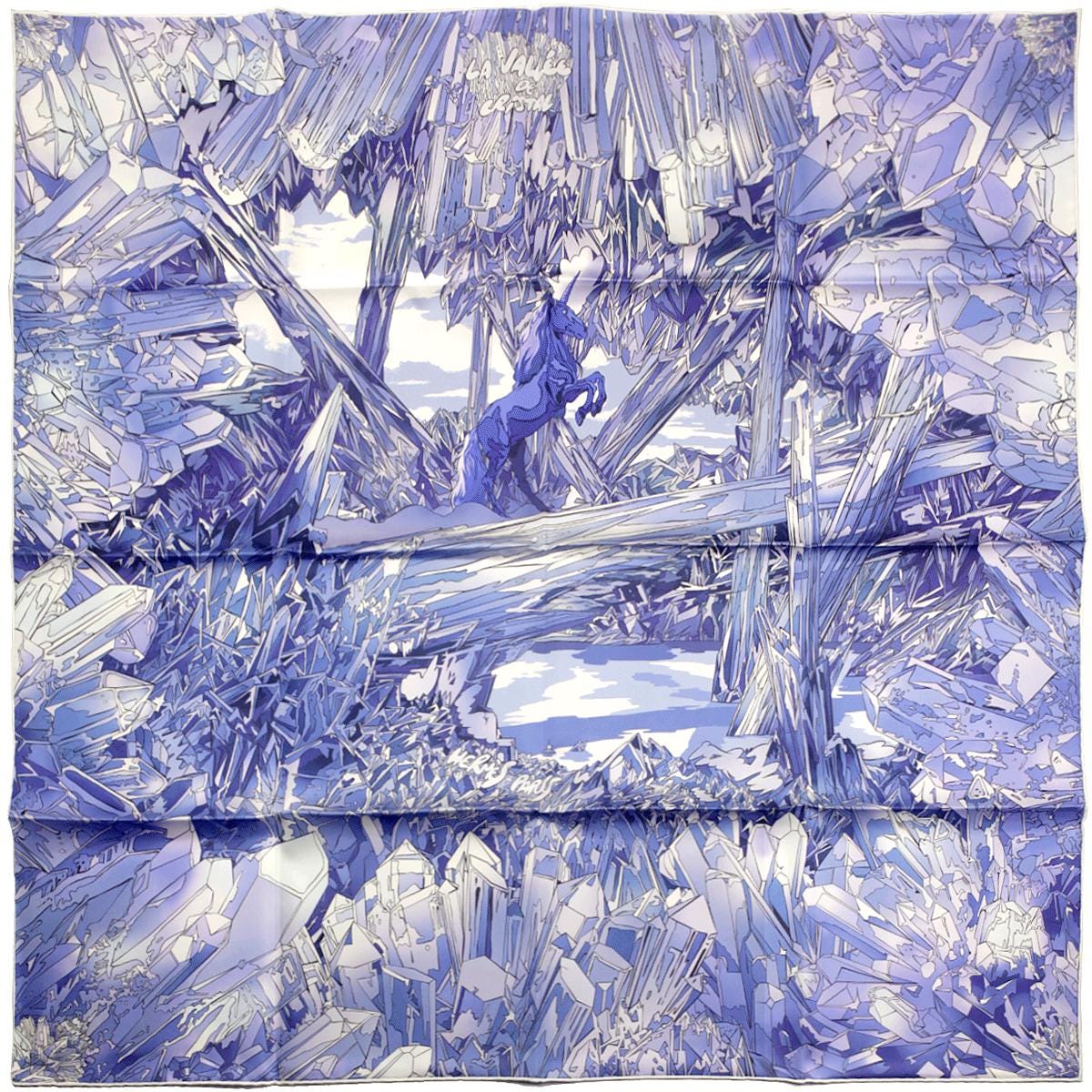 Hermes Scarf "La Vallee de Cristal" by Ugo Bienvenu 90cm Silk | Carre Foulard