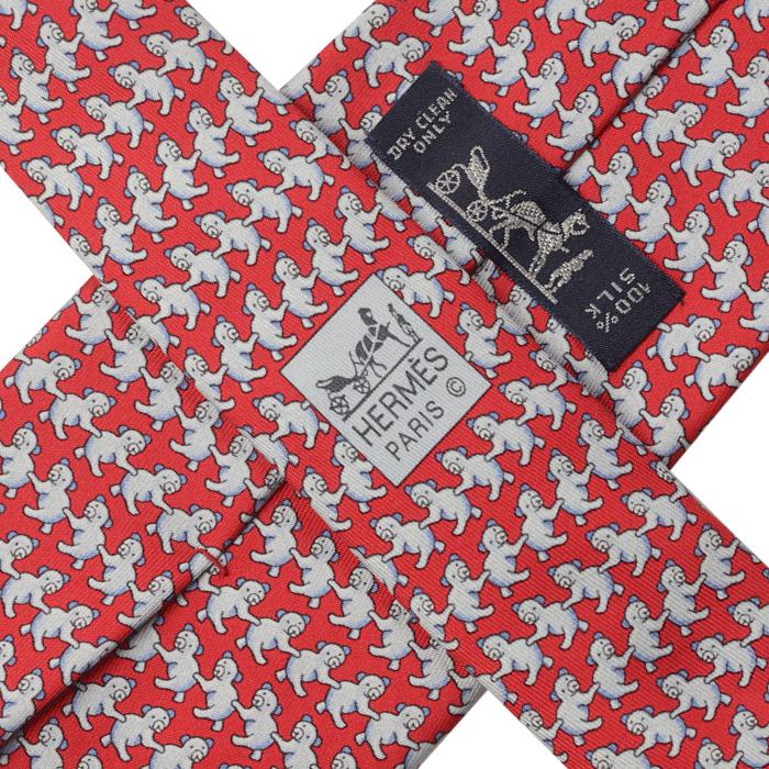 Hermes Men's Silk Tie Whimsical Dancing Bears Pattern 5297 | Necktie Cravate
