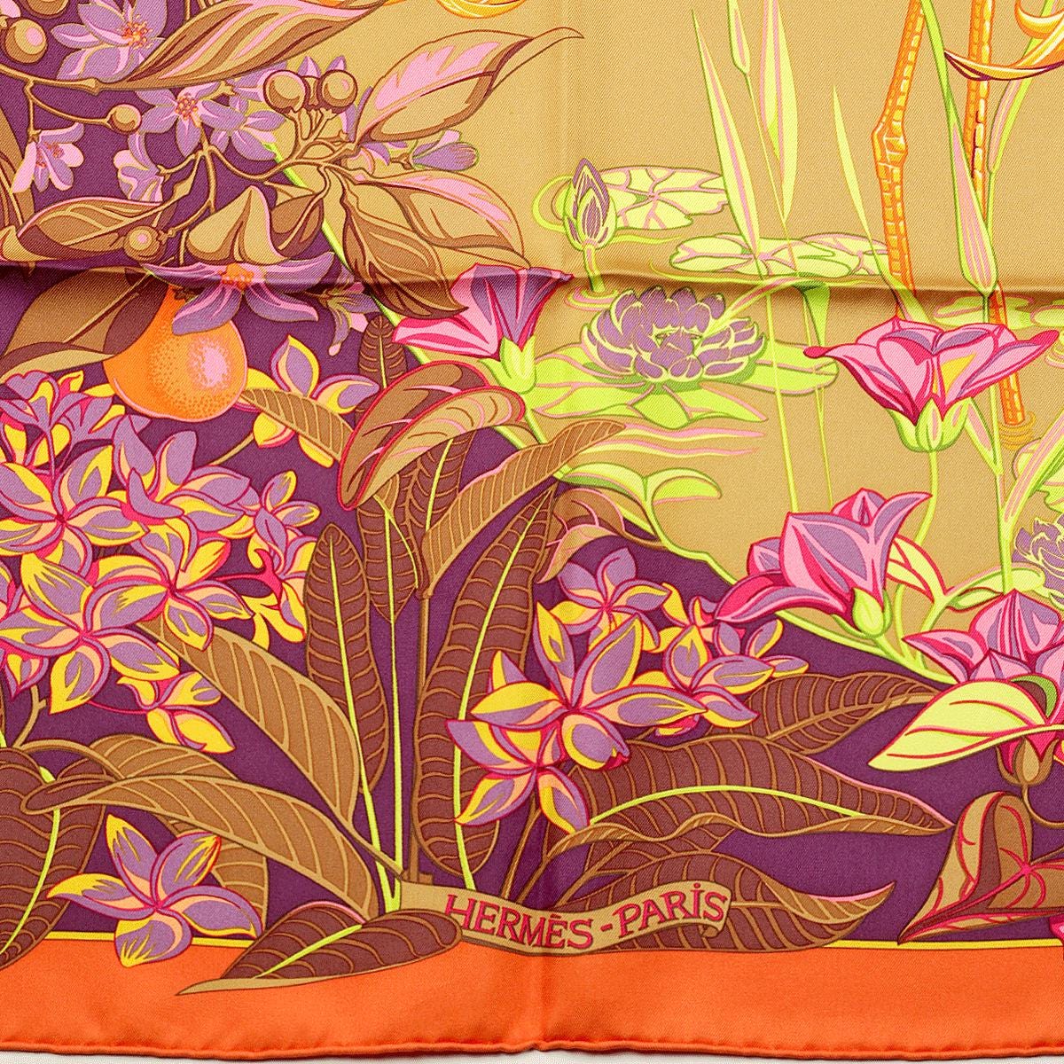 Hermes Scarf "Flamingo Party" by Laurence Bourthoumieux 90cm Silk