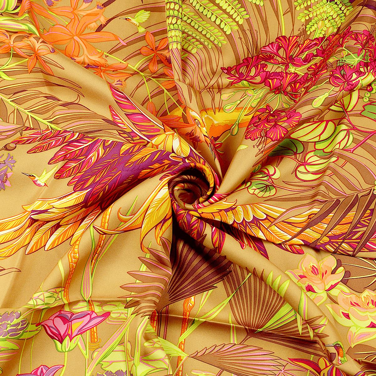 Hermes Scarf "Flamingo Party" by Laurence Bourthoumieux 90cm Silk