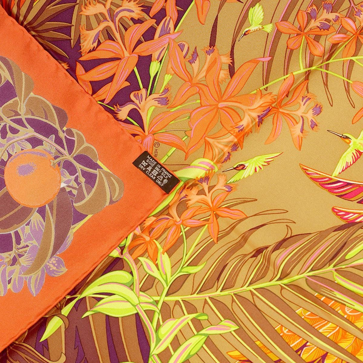 Hermes Scarf "Flamingo Party" by Laurence Bourthoumieux 90cm Silk