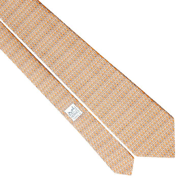 Hermes Men's Silk Tie H Geometric Pattern 5173 | Necktie Cravate