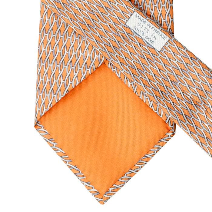 Hermes Men's Silk Tie H Geometric Pattern 5173 | Necktie Cravate