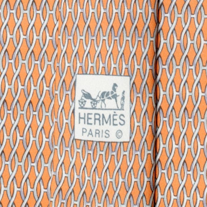 Hermes Men's Silk Tie H Geometric Pattern 5173 | Necktie Cravate