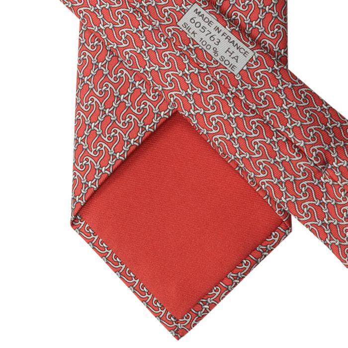 Hermes Men's Silk Tie Equestrian Geometric Pattern 605763 | Necktie Cravate