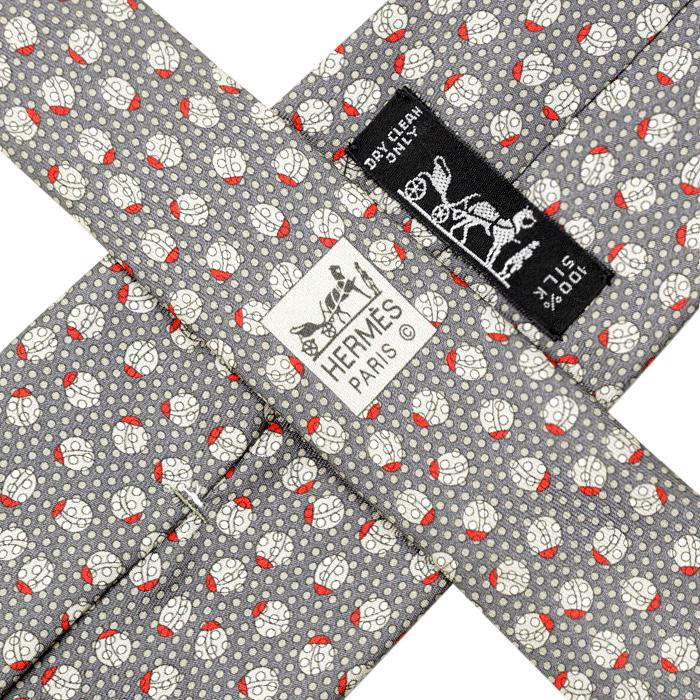 Hermes Men's Silk Tie Whisical Ladybugs Pattern 5597 | Necktie Cravate