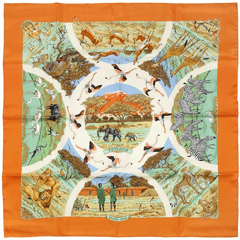 Hermes Scarf "Tanzanie" by Robert Dallet 90cm Silk | Carre Foulard