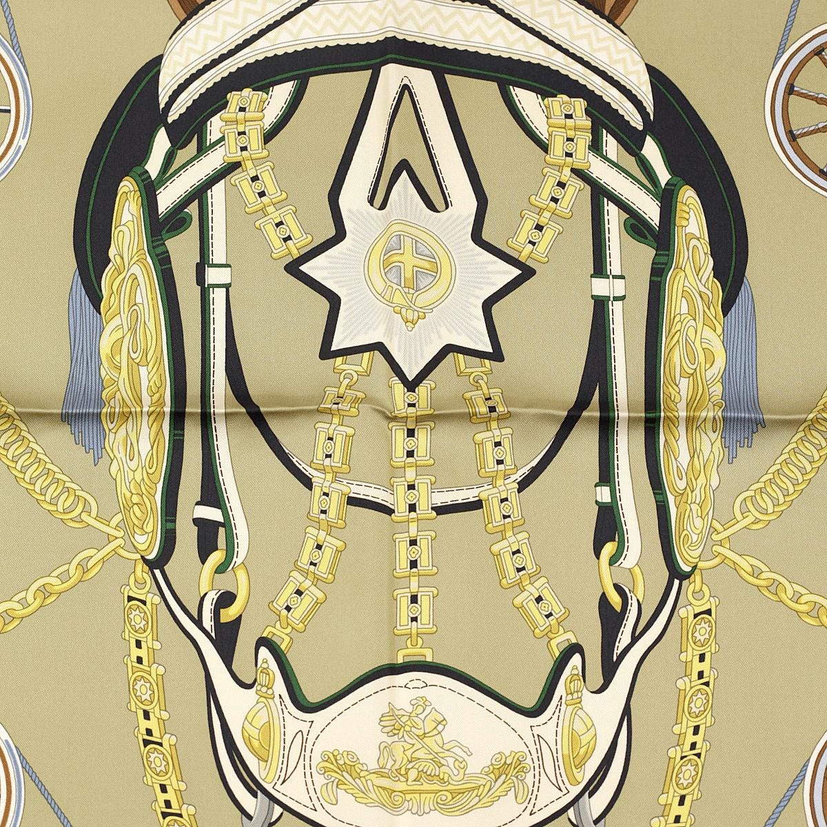 Hermes Scarf "Stately Wheels" by Stuart Patience 90cm Silk | NWT