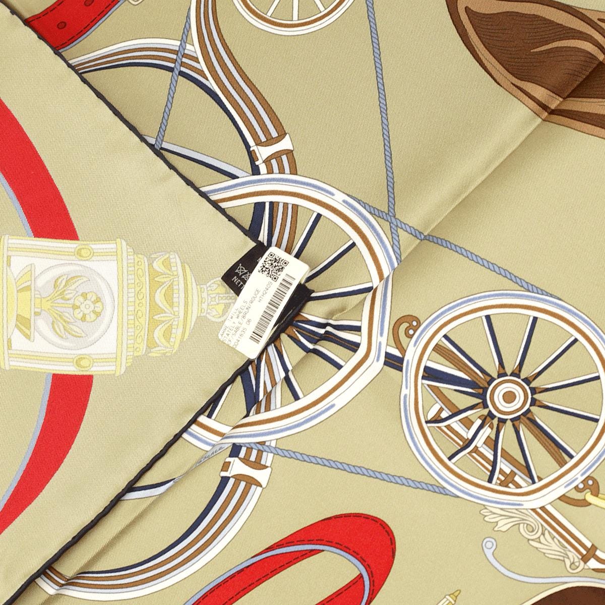 Hermes Scarf "Stately Wheels" by Stuart Patience 90cm Silk | NWT