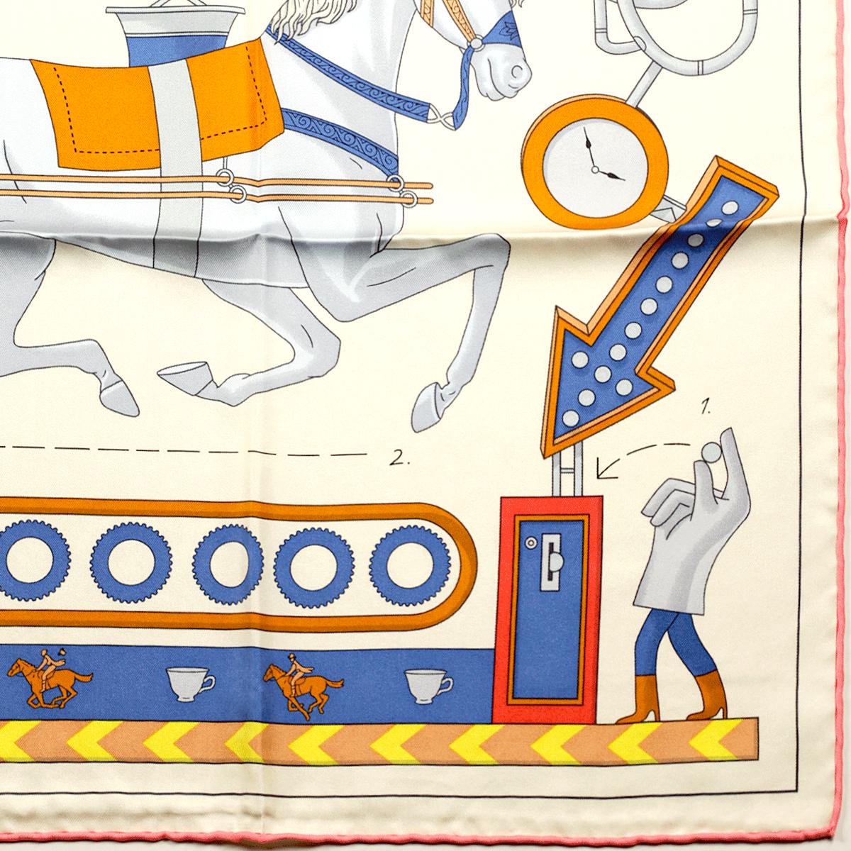 Hermes Scarf "Tea for Two" by Jonathon Burton 90cm Silk | Carre Foulard