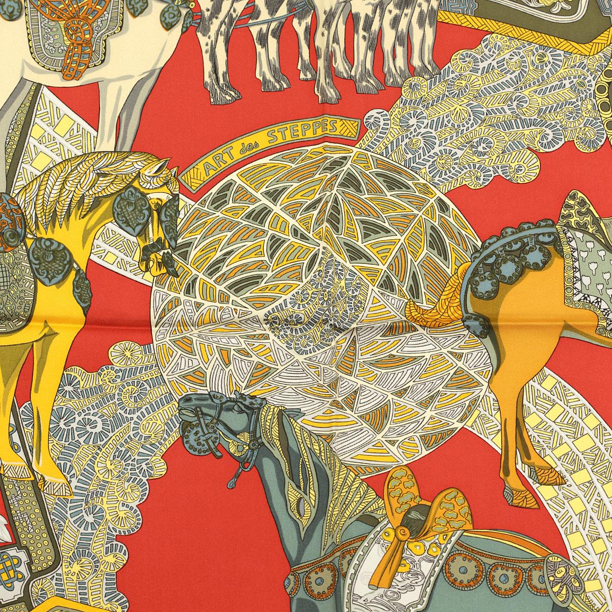 Hermes Scarf "Art des Steppes" by Annie Faivre 90cm Silk | Foulard Carre