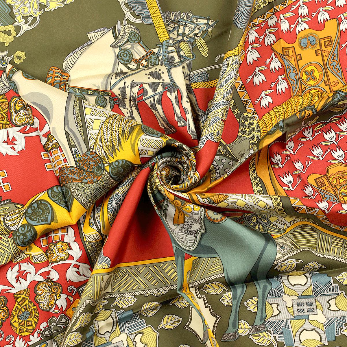 Hermes Scarf "Art des Steppes" by Annie Faivre 90cm Silk | Foulard Carre
