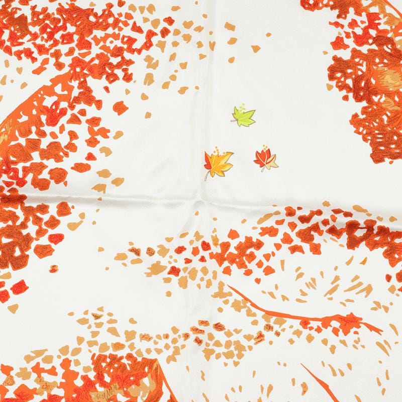 Hermes Scarf "Trois Feuilles" by Catherine Baschet 90cm Silk | Foulard Carre