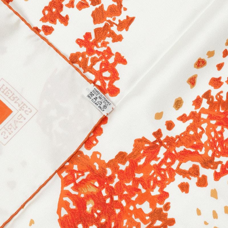 Hermes Scarf "Trois Feuilles" by Catherine Baschet 90cm Silk | Foulard Carre