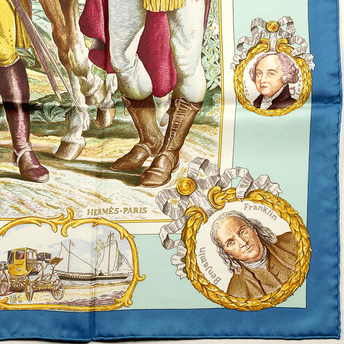 Hermes Scarf "Marquis de Lafayette" by Kermit Oliver 90cm Silk | GRAIL Carre Foulard