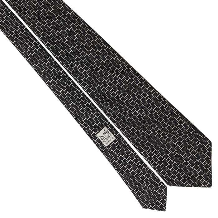 Hermes Men's Silk Tie Geometric H Pattern 5491 | Necktie Cravate