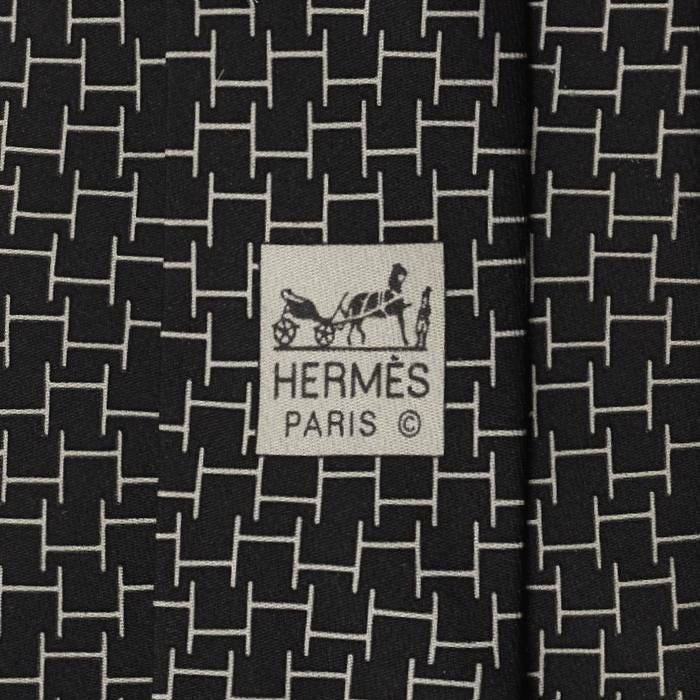 Hermes Men's Silk Tie Geometric H Pattern 5491 | Necktie Cravate