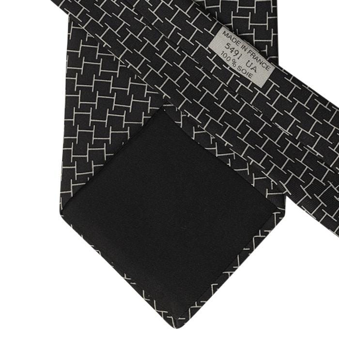 Hermes Men's Silk Tie Geometric H Pattern 5491 | Necktie Cravate