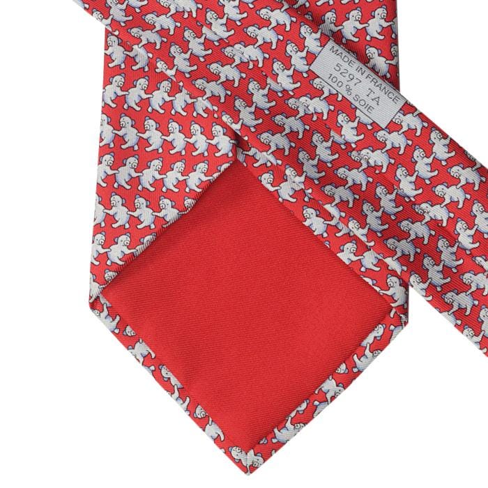 Hermes Men's Silk Tie Whimsical Dancing Bears Pattern 5297 | Necktie Cravate