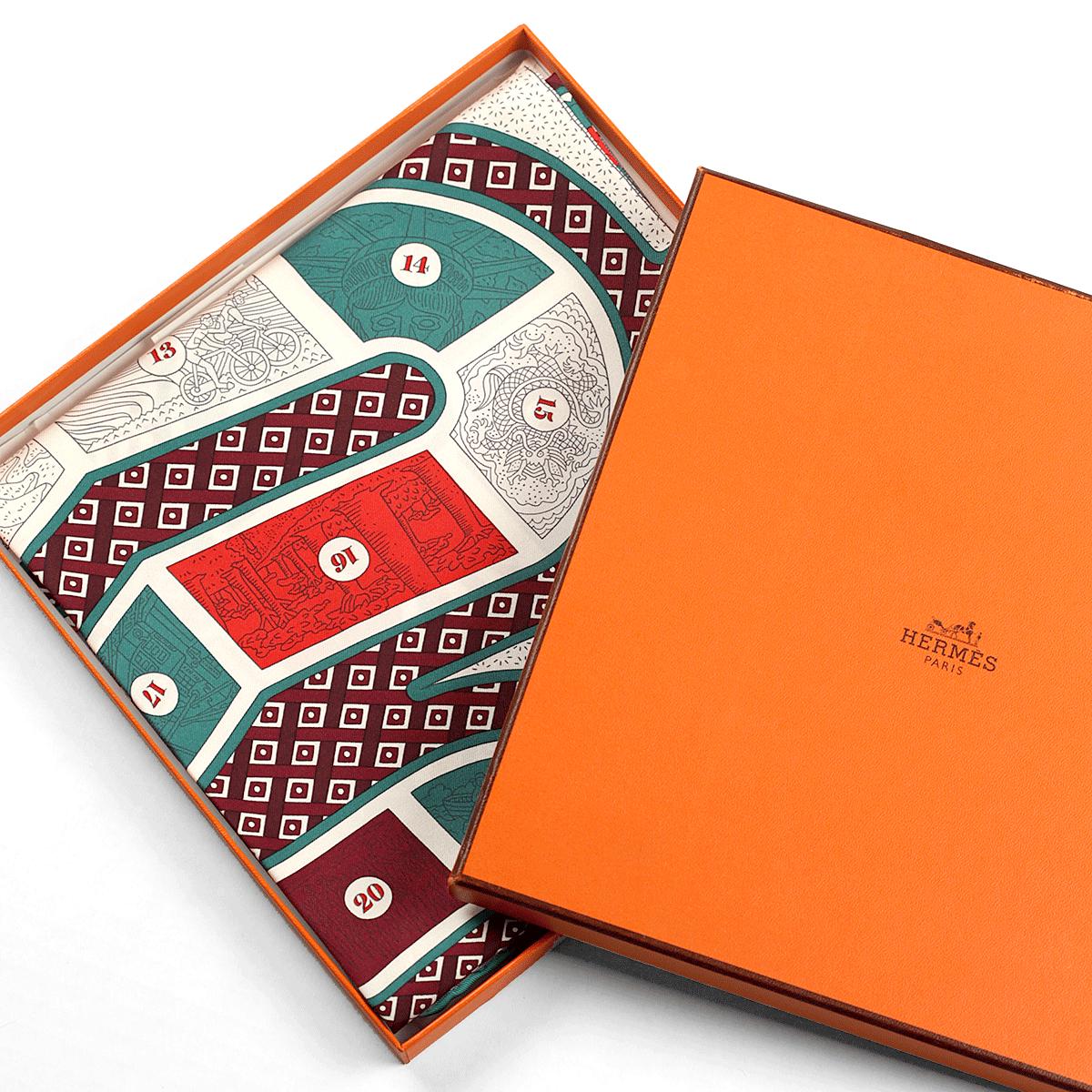 Hermes Scarf "Le Tour du Monde en 63 Cases" by Pierre Marie 90cm Silk | Carre Foulard