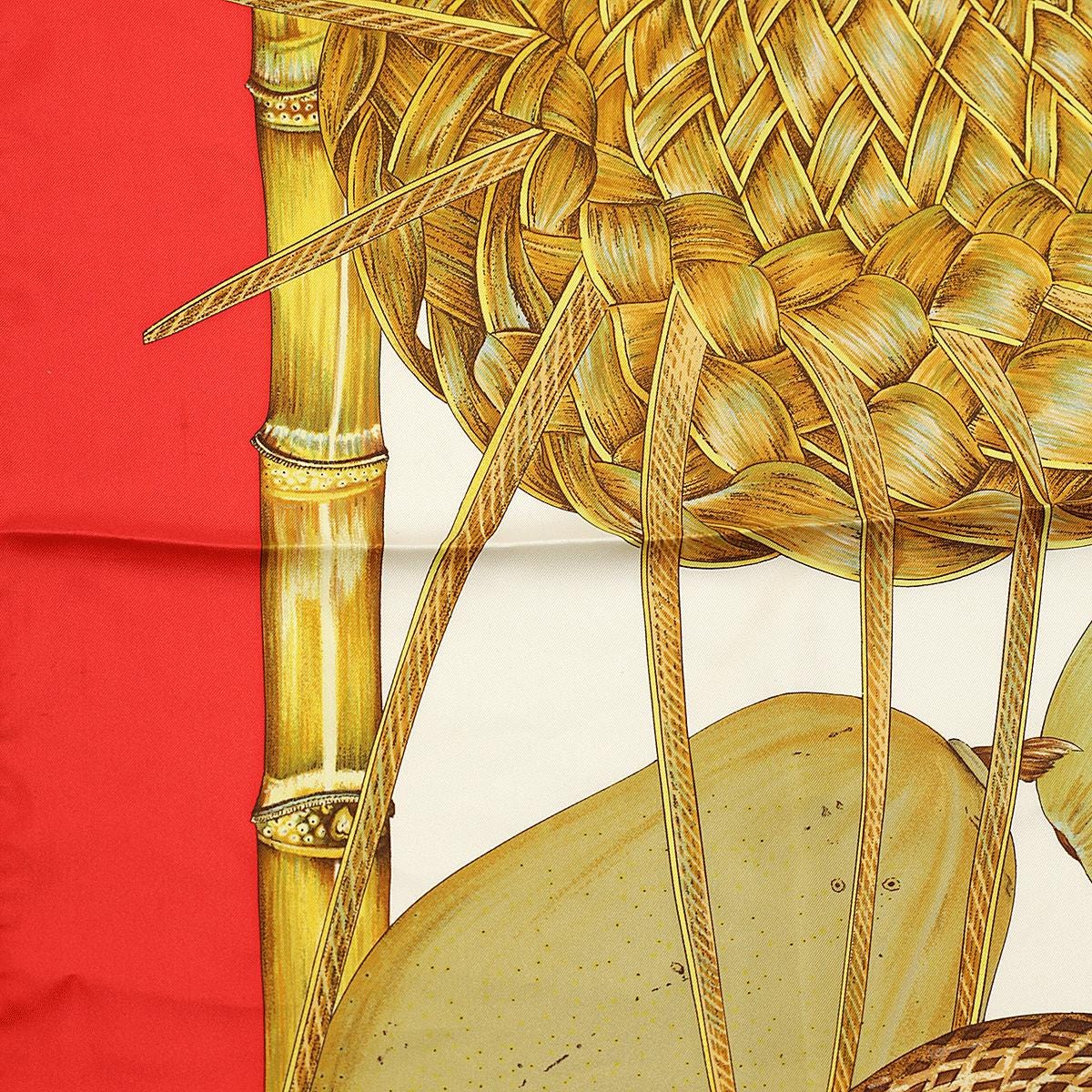 Hermes Scarf "Jardin Creole" by Valerie Dawlat Dumoulin Vintage 90cm Silk