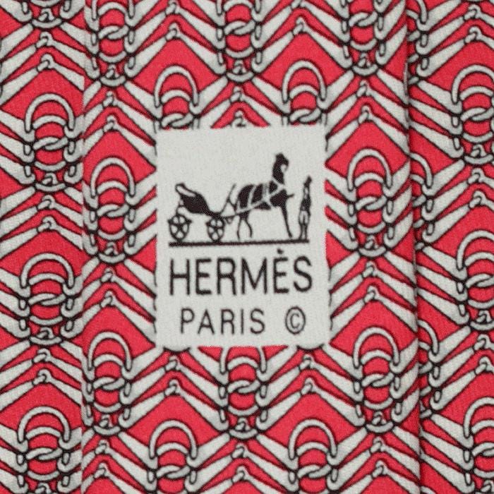 Hermes Men's Silk Tie Equestrian Geometric Pattern 7824 | Necktie Cravate