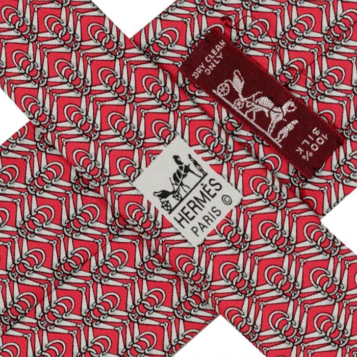 Hermes Men's Silk Tie Equestrian Geometric Pattern 7824 | Necktie Cravate