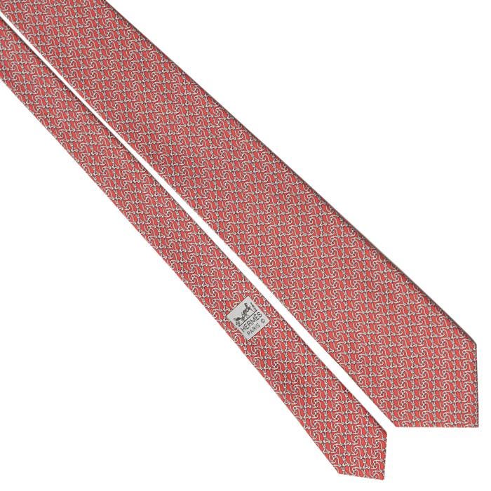 Hermes Men's Silk Tie Equestrian Geometric Pattern 605763 | Necktie Cravate