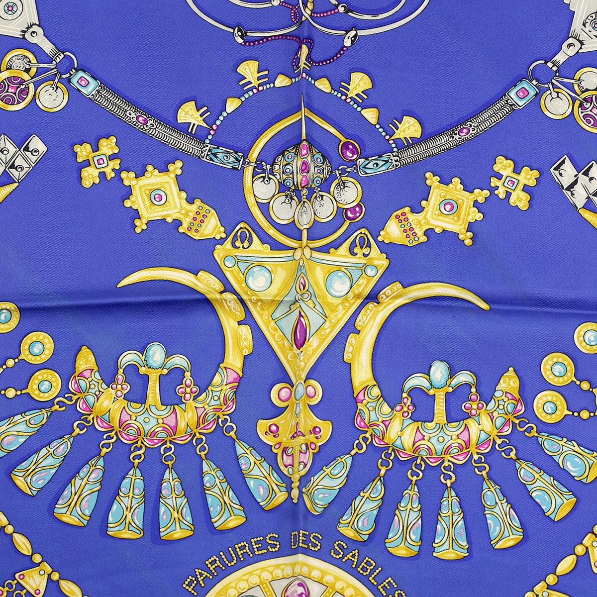 Hermes Scarf "Parures des Sables" by Laurence Bourthoumieux Vintage 90cm Silk | Carre Foulard