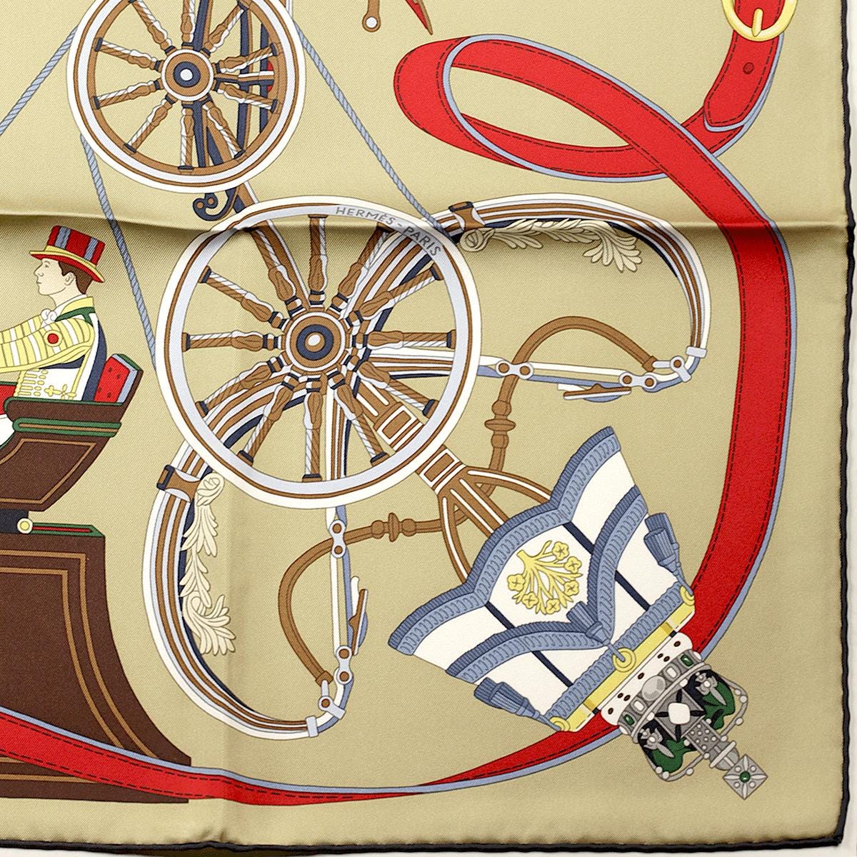 Hermes Scarf "Stately Wheels" by Stuart Patience 90cm Silk | NWT