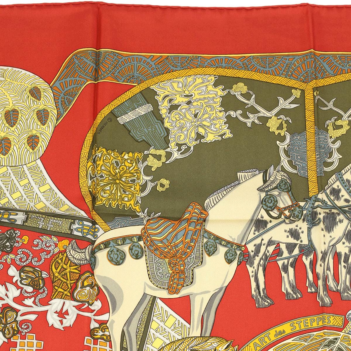 Hermes Scarf "Art des Steppes" by Annie Faivre 90cm Silk | Foulard Carre