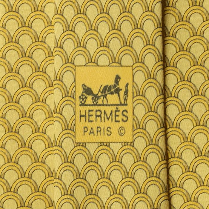 Hermes Men's Silk Tie Geometric Pattern 7971
