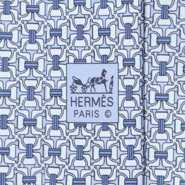 Hermes Men's Silk Tie Equestrian Stirrups Pattern 5560 | Necktie Cravate