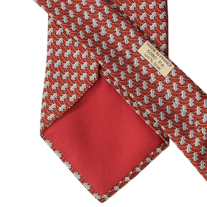 Hermes Men's Silk Tie Geometric Pattern 5080 | Necktie Cravate