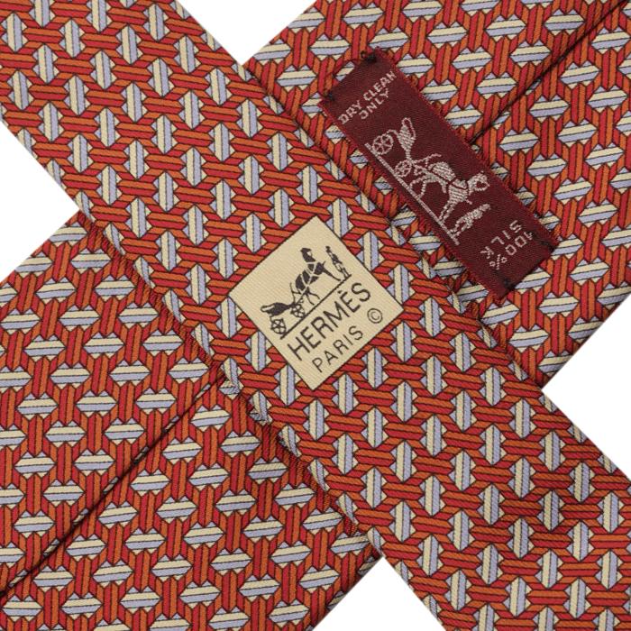 Hermes Men's Silk Tie Geometric Pattern 5080 | Necktie Cravate