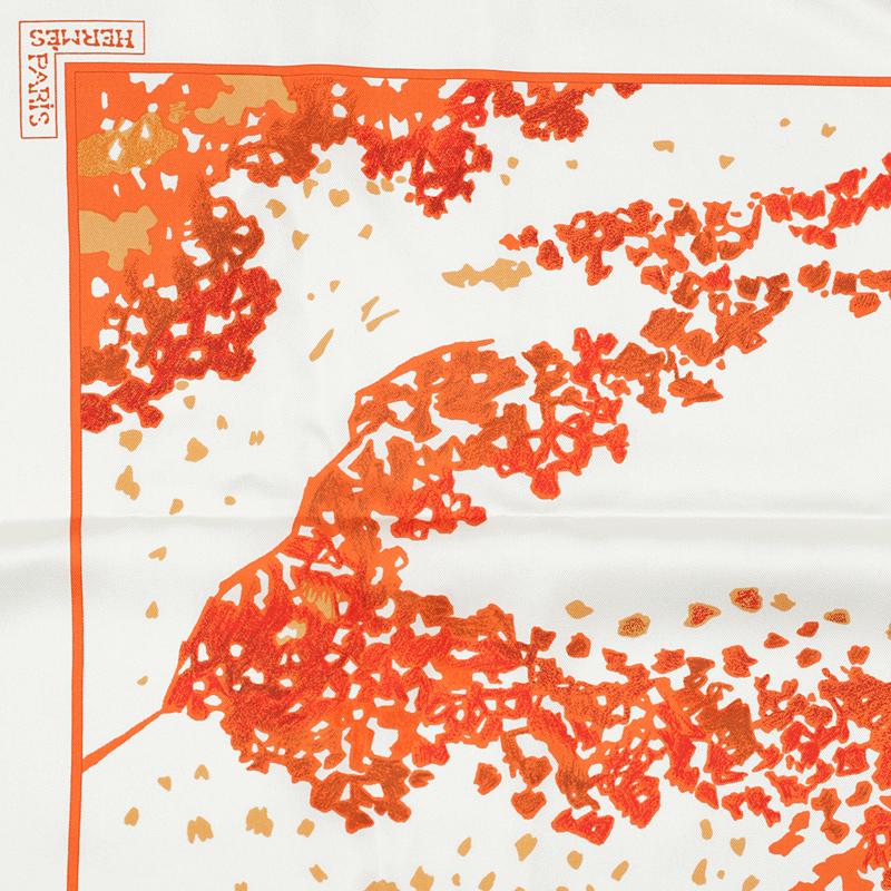Hermes Scarf "Trois Feuilles" by Catherine Baschet 90cm Silk | Foulard Carre