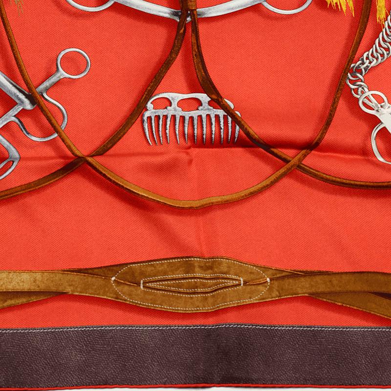 Hermes Scarf "Projets Carres" by Henri d'Origny 90cm Silk