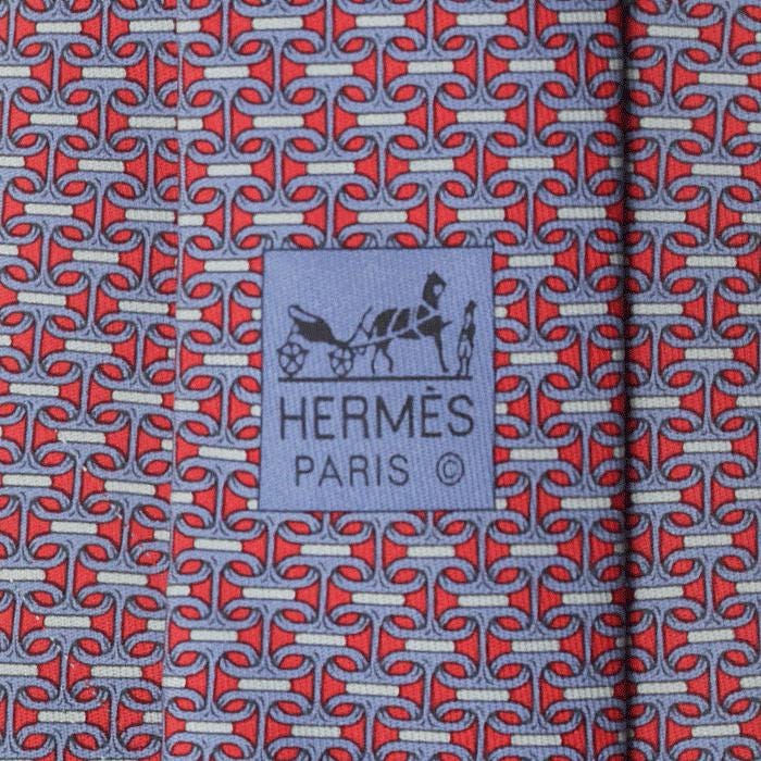 Hermes Men's Silk Tie Geometric Pattern 605986 | Necktie Cravate