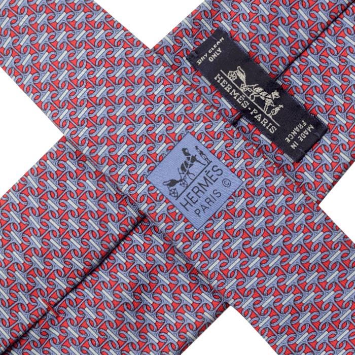 Hermes Men's Silk Tie Geometric Pattern 605986 | Necktie Cravate